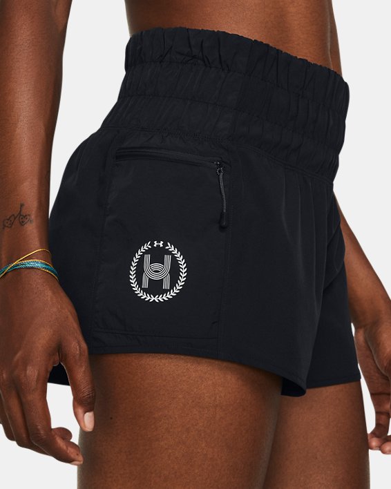Women's UA Launch Shorts in Black image number 3